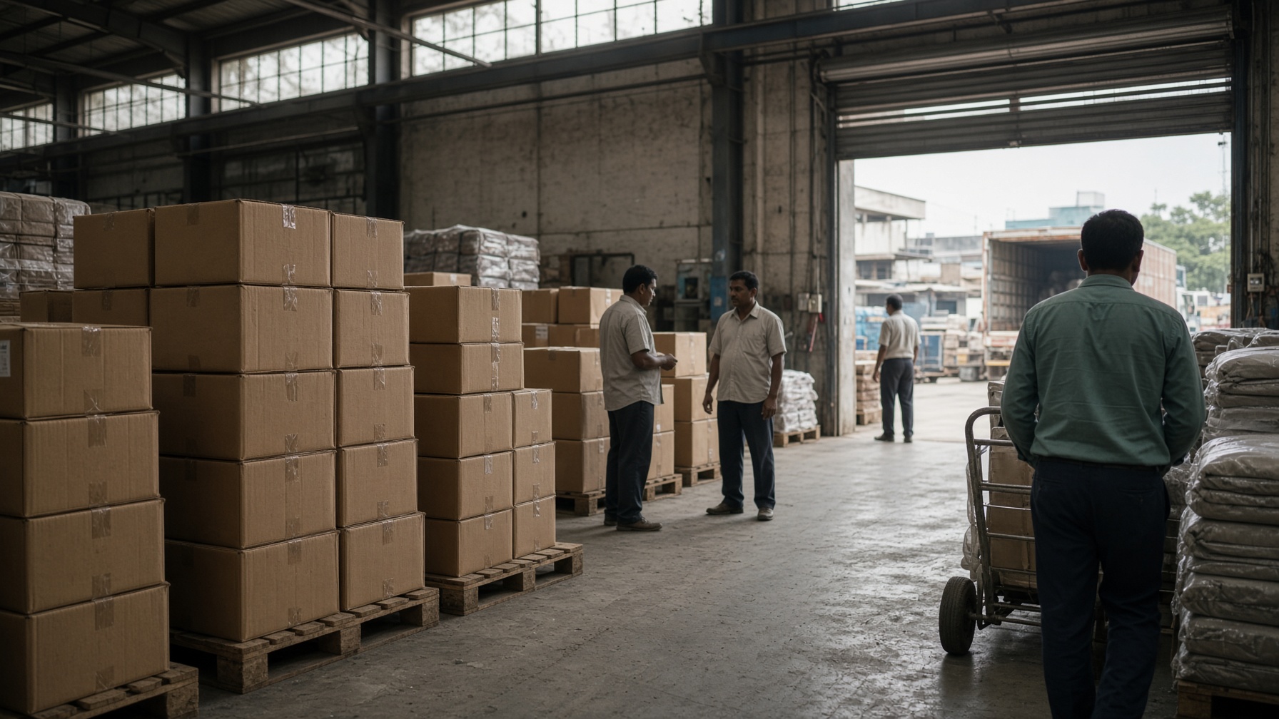 Loading dock at a manufacturing plant